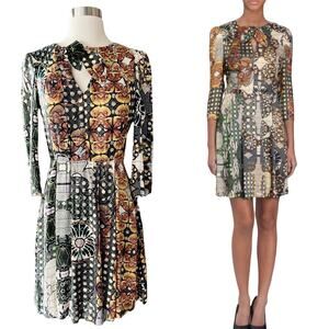 & OTHER STORIES African Mood Dress Multicolor A-Line 3/4 Sleeves EU 36 US 6 EUC